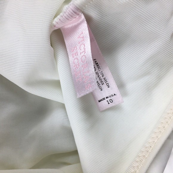 New VICTORIA'S SECRET Low Back Swimsuit Women's Size 10 White Bridal Sexy - Picture 4 of 10